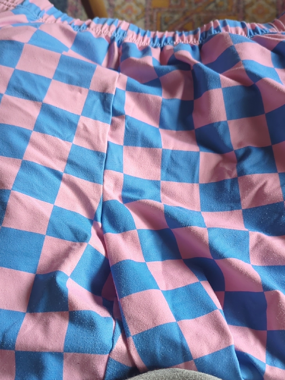 Pink and Blue Checkerboard Pants